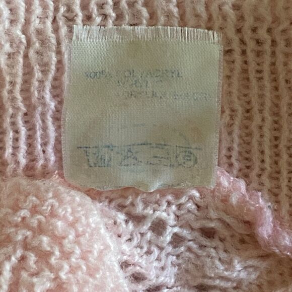 Vintage Cardigan Sweater Womens Size 40/42 M Italy Lace Knit Buttons Pink - Picture 10 of 10